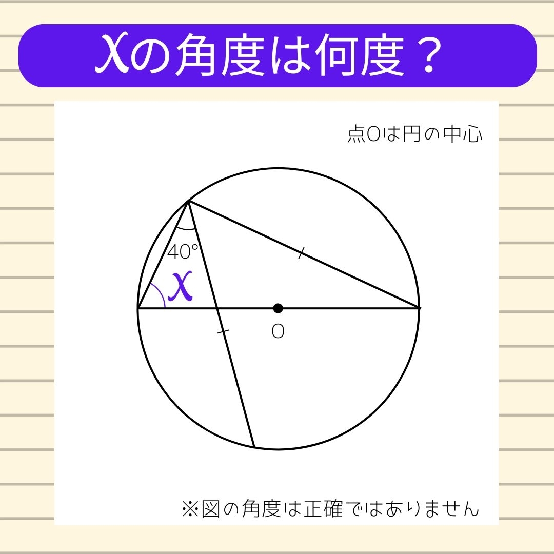 【角度当てクイズ Vol.1592】xの角度は何度？