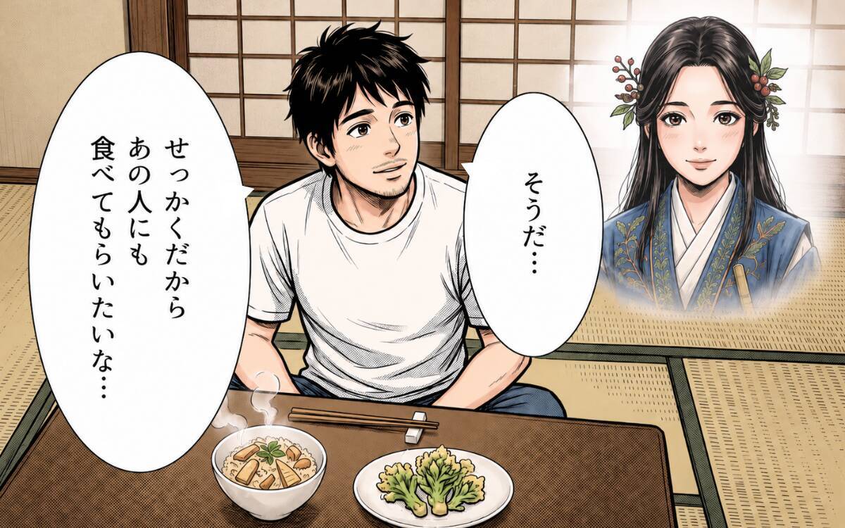 「助けてくれたお礼にタケノコご飯を」山に呼びかけたら、まさかの大食いヤマヒメが出現