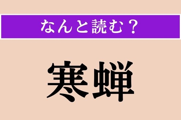 【難読漢字】「寒蝉」正しい読み方は？ どの蝉（セミ）だろう…？