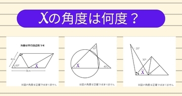 【角度当てクイズ Vol.1995】xの角度は何度？＜全3問＞