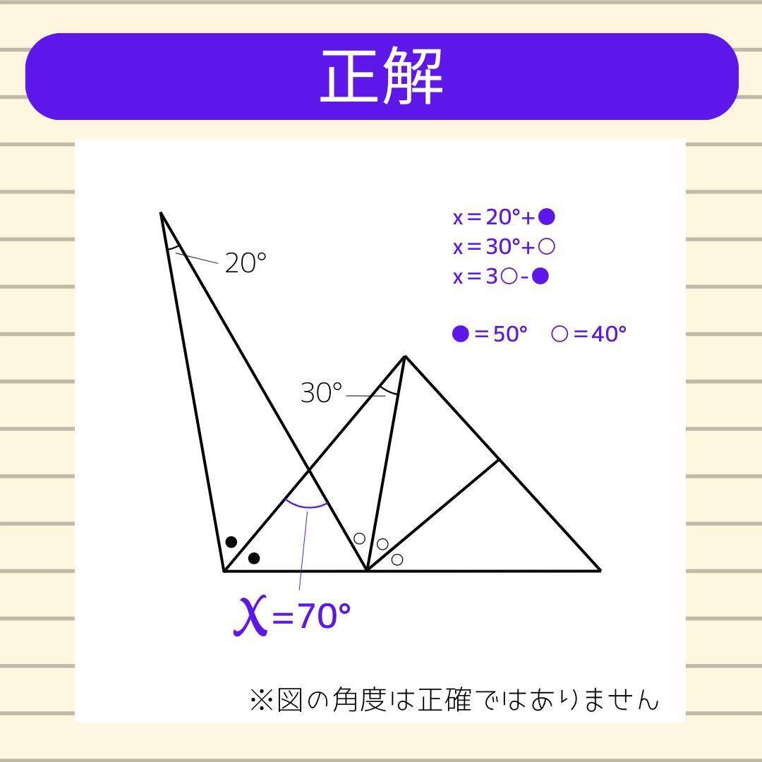 【角度当てクイズ Vol.1995】xの角度は何度？＜全3問＞