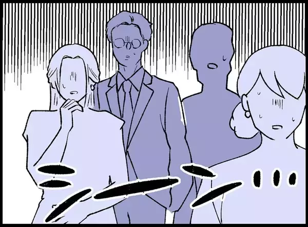 「【漫画】静まり返る会場…女は服を拭こうとするが【妻の友達を抱いたけど Vol.25】」の画像