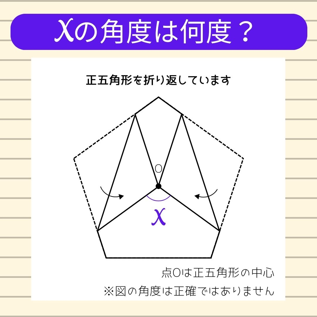 【角度当てクイズ Vol.1136】xの角度は何度？