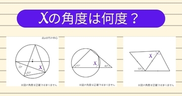 【角度当てクイズ Vol.1731】xの角度は何度？＜全3問＞