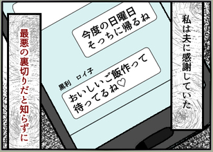 「今度の日曜日そっちに帰るね」夫のスマホに届いた怪しいメッセージ…送った相手は!?【漫画】