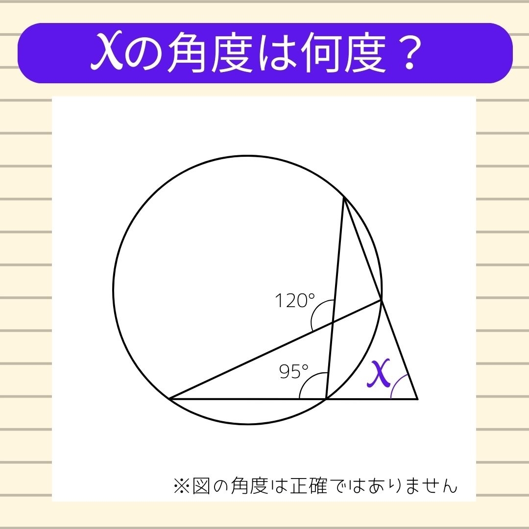 【角度当てクイズ Vol.697】xの角度は何度？