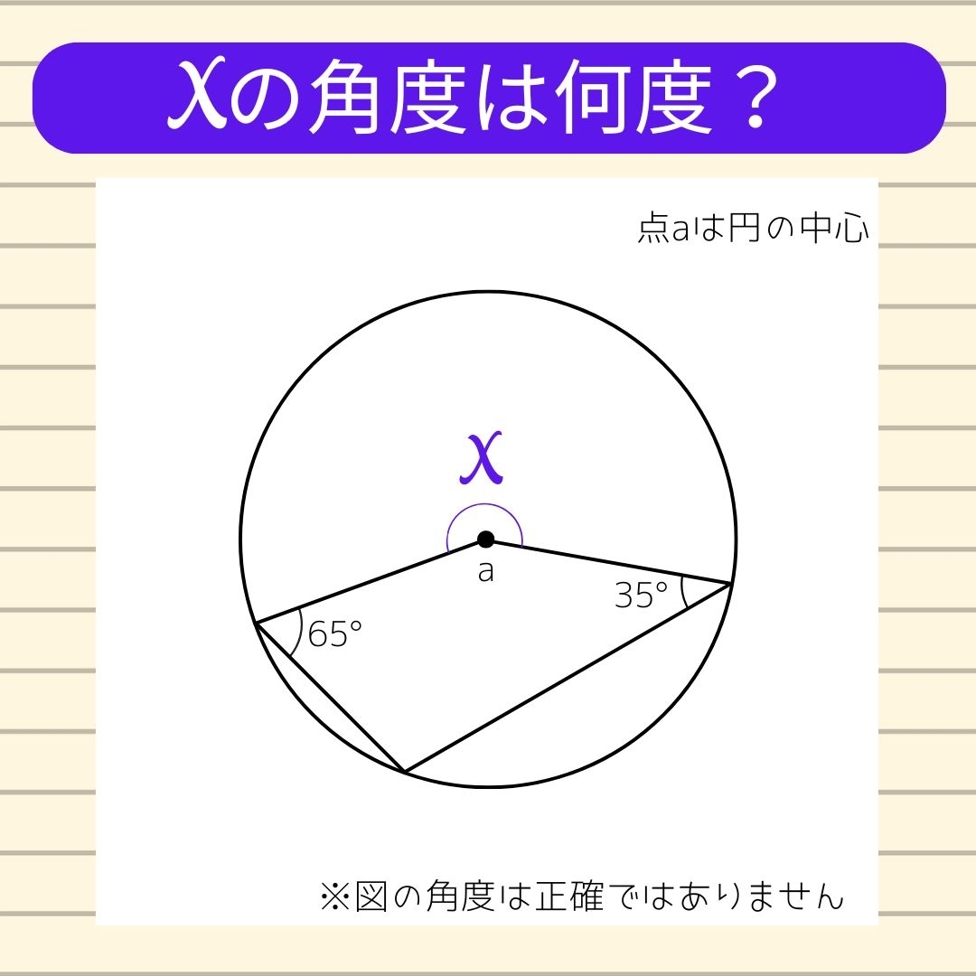 【角度当てクイズ Vol.1055】xの角度は何度？