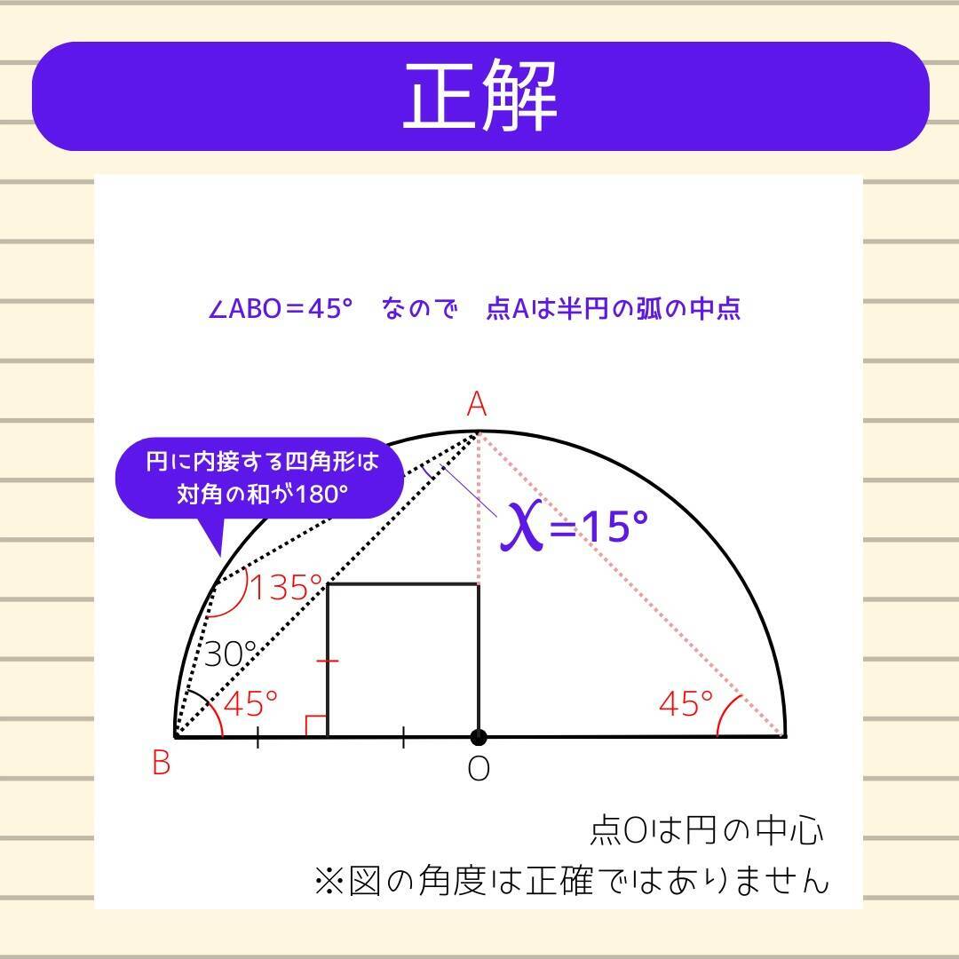 【角度当てクイズ Vol.2374】xの角度は何度？