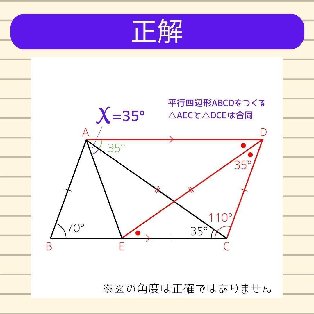 【角度当てクイズ Vol.1988】xの角度は何度？
