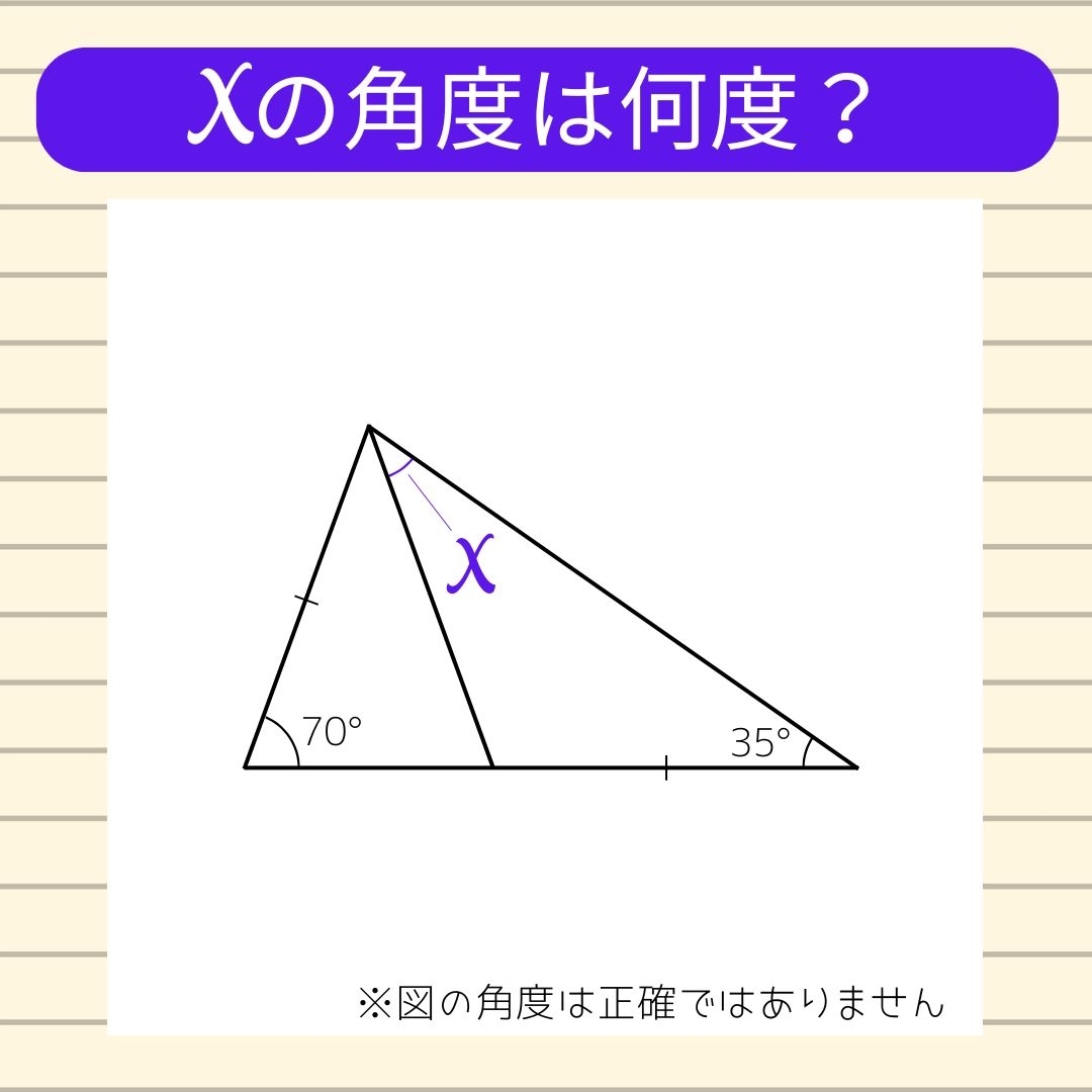 【角度当てクイズ Vol.1988】xの角度は何度？