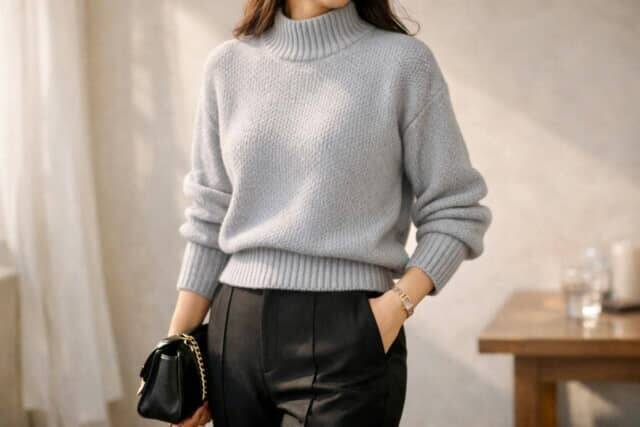 昔のままだと“おば見え”。この冬の「ニット」は【コンパクト×立体感】が正解です