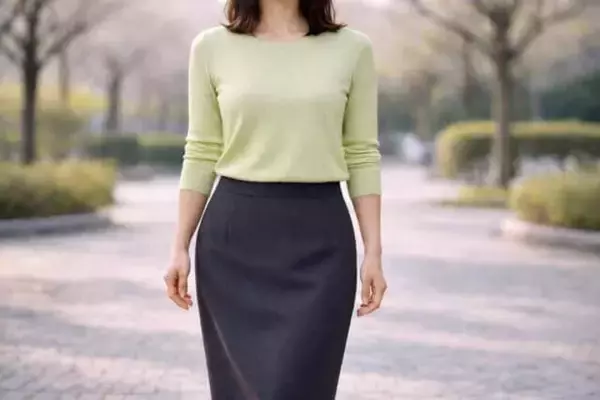 「ロングスカートが重く見える原因は“腰の境界線”。40代・50代が整えたい正解バランス」の画像
