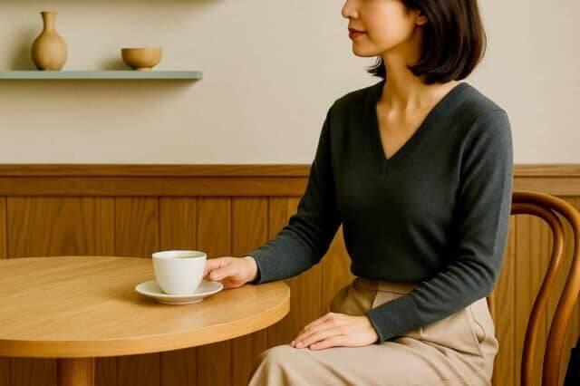 昔のままだと“おば見え”。今選ぶべき「Vネックニット」は【浅め×コンパクト】が正解です