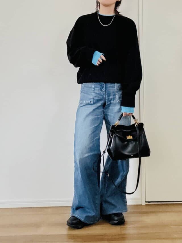 【１万円未満】重見え黒コーデを即刷新！40代・50代がアカ抜ける“技あり配色ニット”