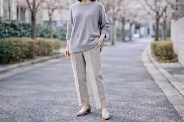 センタープレスパンツは“腰位置を上げる”と格段に美脚。40代・50代のスタイルアップ着こなし術