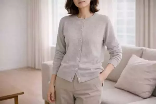 なんとなく羽織るだけだと“おば見え”？40代・50代のカーディガンは「前の開け方」で差がつく