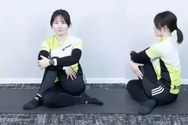 「腰痛を改善する効果も。ほっそり下半身へ【大臀筋をゆるめる】簡単ストレッチ」の画像