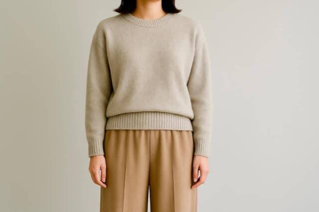 ニットを着ると“太って見える”問題。40代から見直すべき「ほっそりシルエット」の作り方