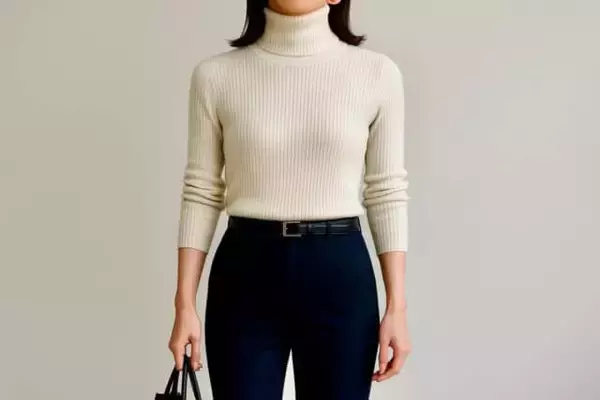 「ニットを着ると“太って見える”問題。40代から見直すべき「ほっそりシルエット」の作り方」の画像
