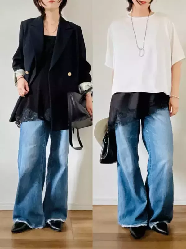 なんとなく地味見えしてない？40代の春コーデは“レース＆スカーフ”で一気に今っぽく更新