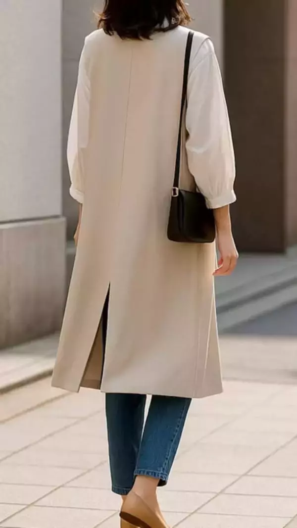 「ぽっちゃり体型でも“細見え”！印象スッキリ＆若見えする大人の「重ね着コーデテク」」の画像