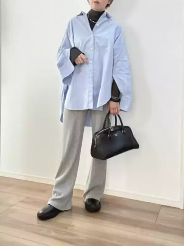 「40代大人世代におすすめ。着こなし解説【ユニクロ】￥2,990の高見えリブニットパンツ」の画像