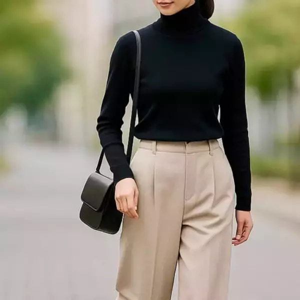 昔のままだと“おば見え”。定番「黒タートル」は【コンパクト×抜け感】が正解です