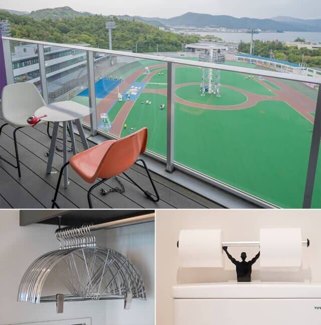 岡山県の競輪場にあるスタジアム一体型ホテル【KEIRIN HOTEL 10 by 温故知新】は滞在が楽しくなるユニークな館内
