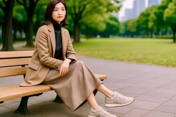 「昔のままだと“おば見え”。大人の「スニーカー」は【細身×ニュアンスカラー】が正解です」の画像
