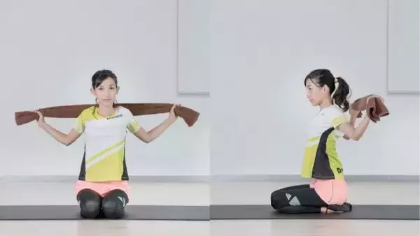 「お腹ぽっこり、姿勢が原因かも。１日１分【猫背改善＆ウエストほっそりが叶う】簡単ストレッチ」の画像