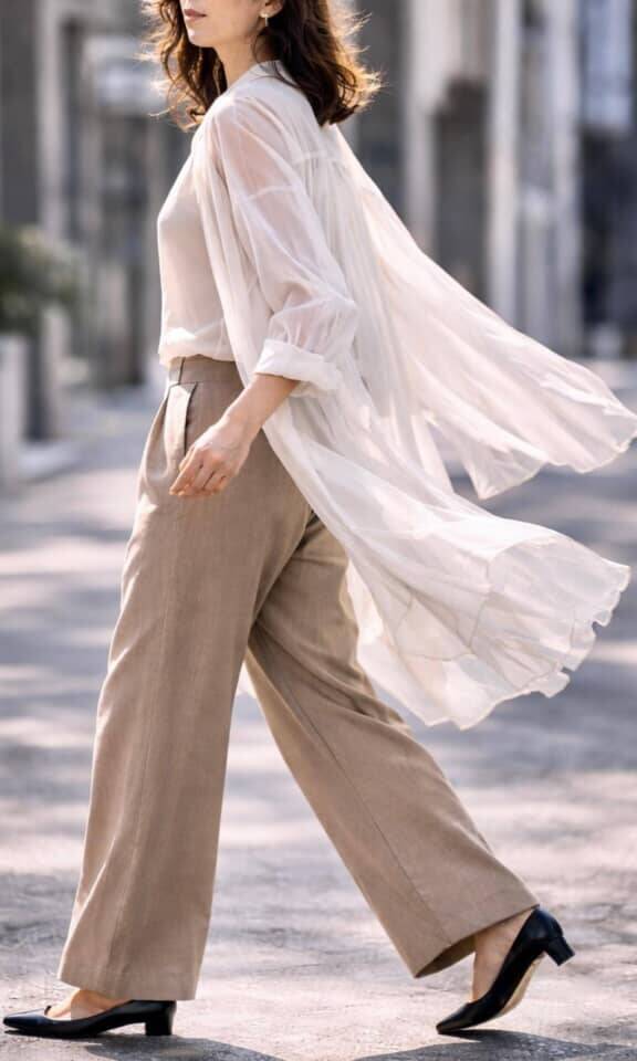 【40代・50代】若見えする人は“重ね方が軽い”。差がつく「シアーコーデ」のコツ