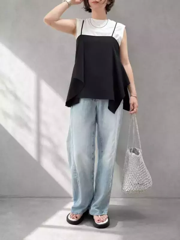 「旅行・帰省の荷物を減らしたいなら！H＆M「ドレープディテールキャミトップス」で叶う３日間着回し」の画像