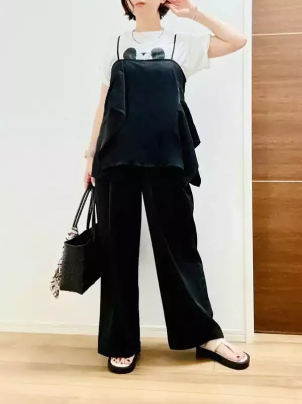 「旅行・帰省の荷物を減らしたいなら！H＆M「ドレープディテールキャミトップス」で叶う３日間着回し」の画像