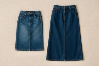 昔のままだと“おば見え”。再流行の「デニムスカート」は【ゆるAライン】が正解です