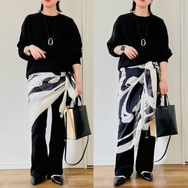 「何を着ても決まらない…」40代からのコーデを即更新する【ZARA】大判スカーフ活用術