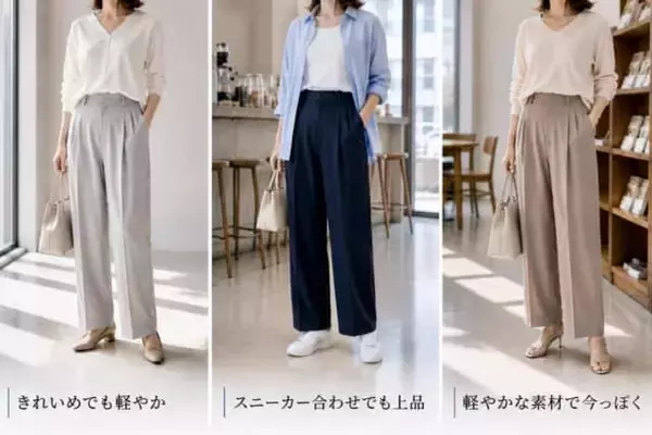 「おしゃれのつもりが“おば見え”。2026夏、時代遅れに見られやすい「スラックス」の共通点」の画像