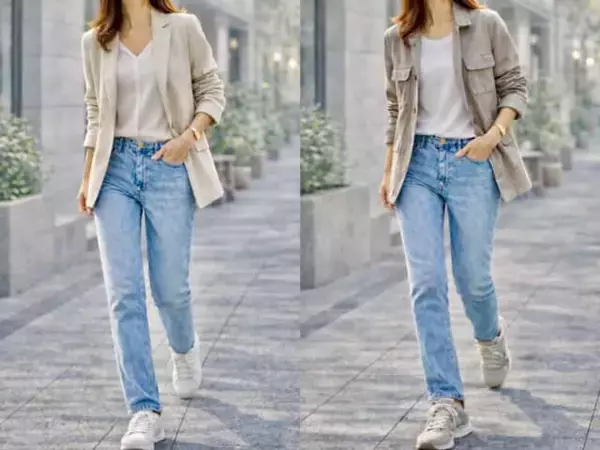 「今っぽく見える人はここが違う。大人のデニムは“細すぎないシルエット”が正解」の画像