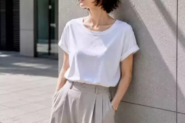 「なぜか白Tシャツが部屋着っぽく見える…。40代・50代が見直したい“ネックライン”」の画像