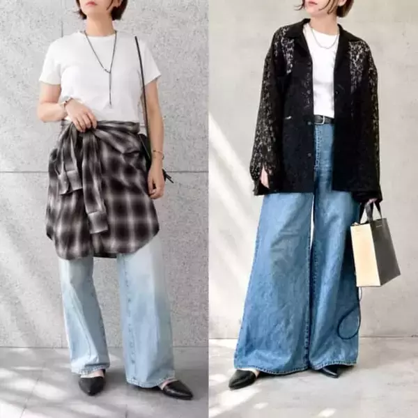 「【ユニクロ】40代から「ミニT」は難しいと思ってた。骨格ストレートの私が“あえてXL”を選んだ理由」の画像