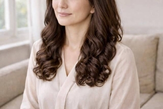 全然今っぽくない。40代・50代の巻き髪スタイルが古見えするのは“きっちり感”のせい