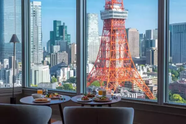 「32階にあるプレミアムクラブラウンジで絶景モーニングを満喫。【ザ・プリンス パークタワー東京】」の画像