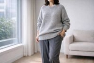 ざっくりニットは体が大きく見える？ 40代・50代がすっきり着る「体型カバー」のポイント