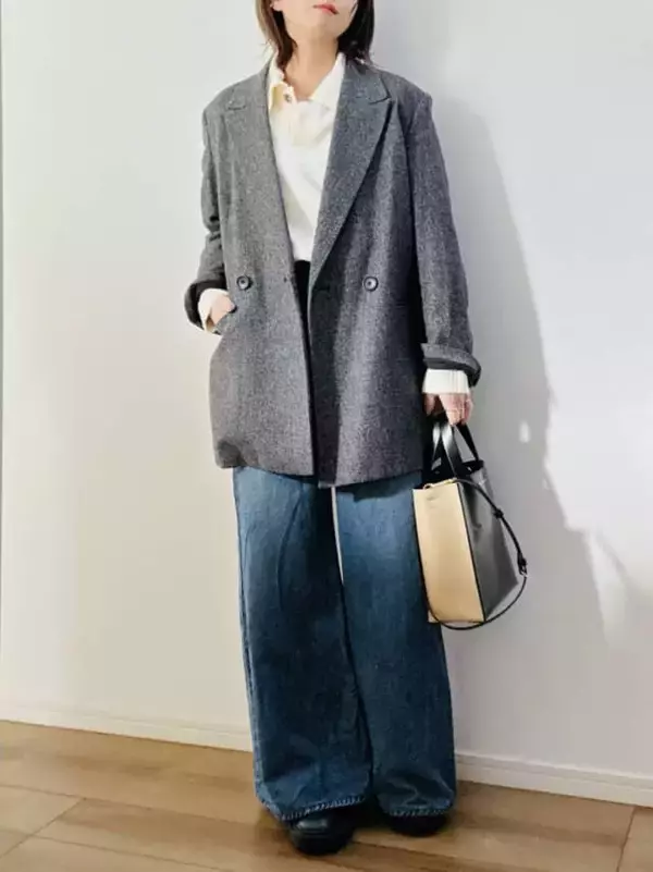 「【GU】冬の“きちんと見え”が１枚で叶う。40代の手持ち服を格上げする「ポロニット」活用術」の画像