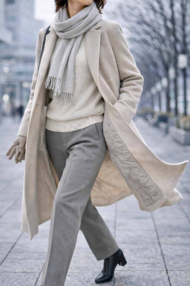 昔のままだと“おば見え”。この冬の「コート」は【軽さ重視】が正解です