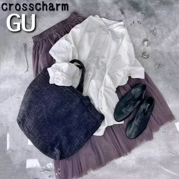 透け感×ボリューム感がポイント♡秋服を先取り【GU】“チュールティアードミディスカート”