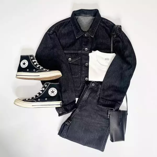 デニムでコーデを格上げ！【UNIQLO】“デニムクロップドジャケット”