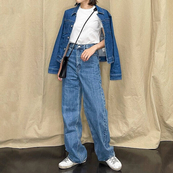 デニムでコーデを格上げ！【UNIQLO】“デニムクロップドジャケット”