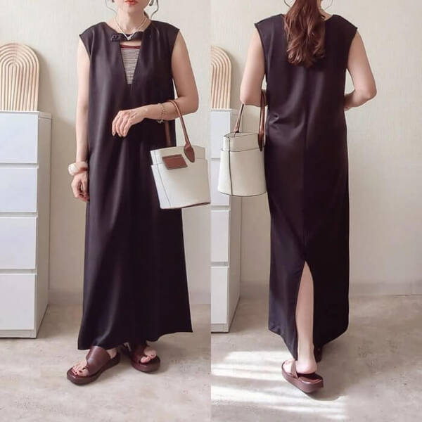 前後2way しまむら 体型カバーも叶う ノースリーブワンピース 22年8月5日 エキサイトニュース