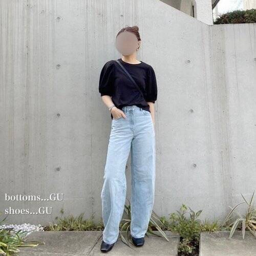 腕が細見えするふんわり感♡“ボリュームスリーブT”【GU】