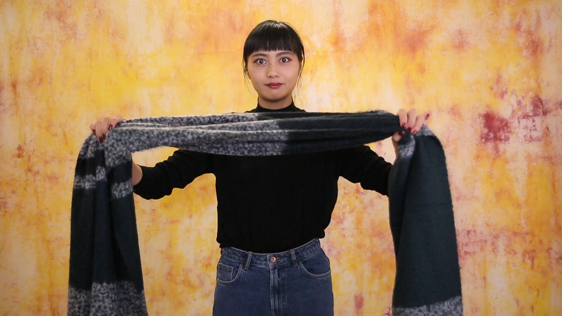 マフラーと同じじゃもったいない 長方形大判ストールの巻き方 17年12月19日 エキサイトニュース